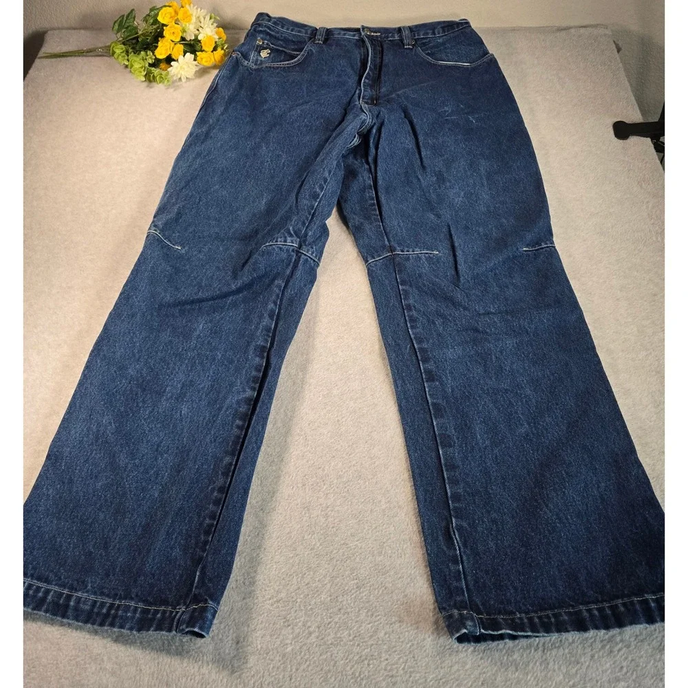 Rocawear Vintage Baggy Y2K Denim Jeans Men's Size 40x32 Logo Wide Leg Grunge